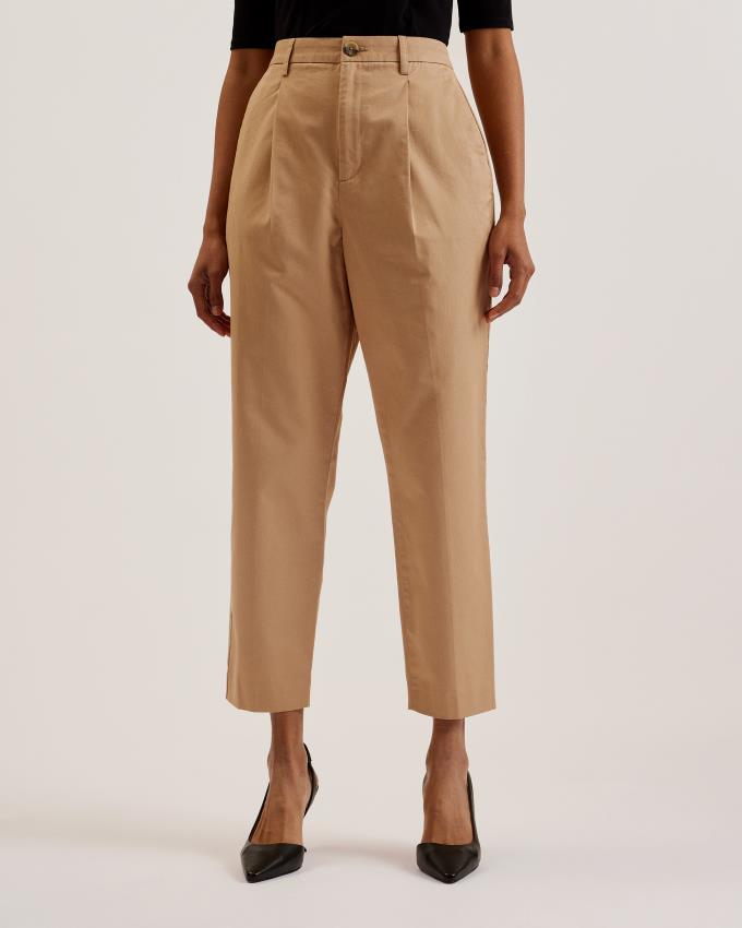 Pantalon Ted Baker High Rise Carrot Leg Marron Femme | SIO-42130304